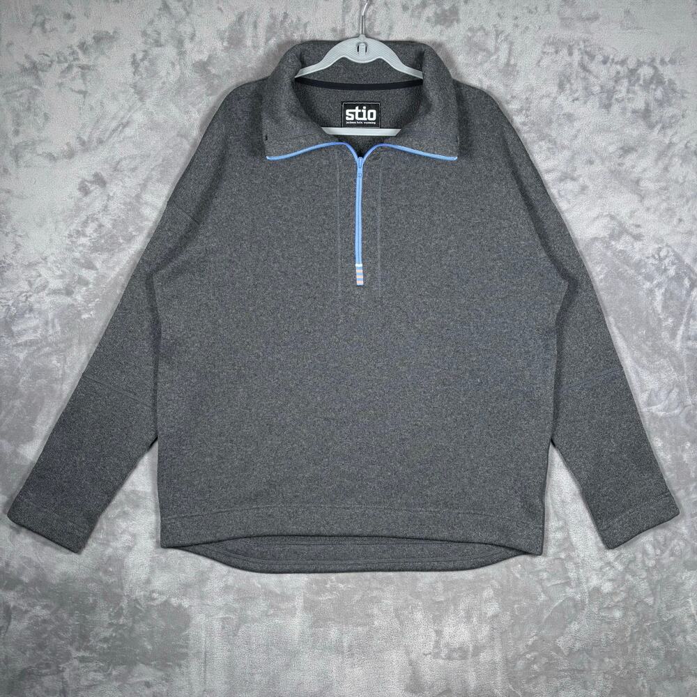Stio Womens XL 1/4 Zip Fleece Sweater Gray